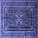 Square Persian Blue Traditional Rug, tr1117blu