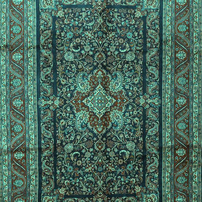 Machine Washable Persian Turquoise Traditional Area Rugs, wshtr1117turq