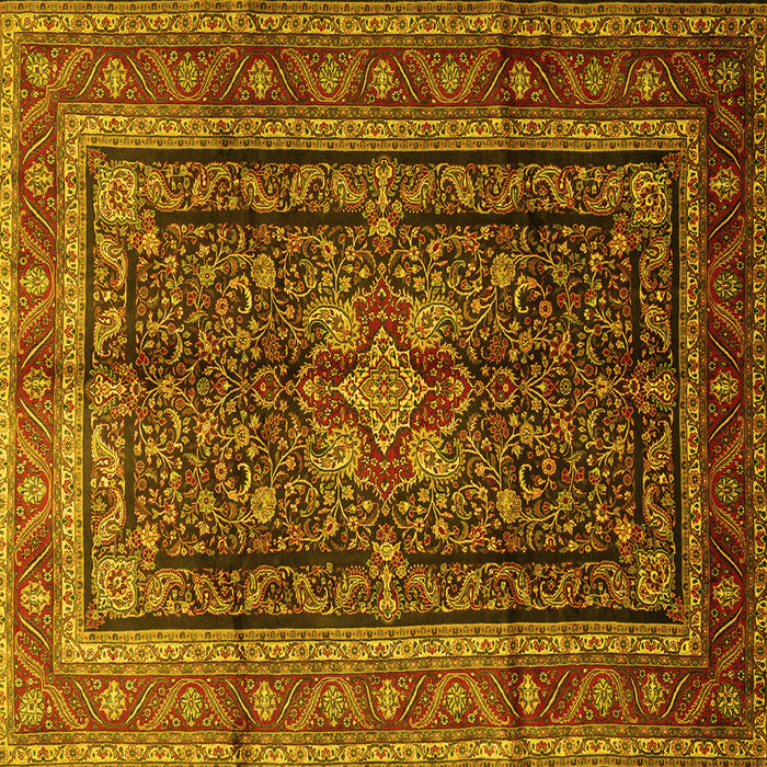 Square Persian Yellow Traditional Rug, tr1117yw
