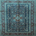 Square Persian Light Blue Traditional Rug, tr1117lblu