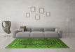 Machine Washable Persian Green Traditional Area Rugs in a Living Room,, wshtr1117grn