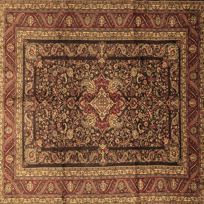 Square Machine Washable Persian Brown Traditional Rug, wshtr1117brn