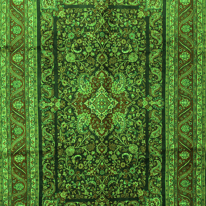 Serging Thickness of Machine Washable Persian Green Traditional Area Rugs, wshtr1117grn