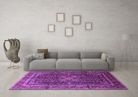 Machine Washable Persian Purple Traditional Rug, wshtr1117pur