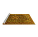 Sideview of Machine Washable Persian Yellow Traditional Rug, wshtr1117yw