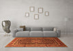 Machine Washable Persian Orange Traditional Area Rugs in a Living Room, wshtr1117org