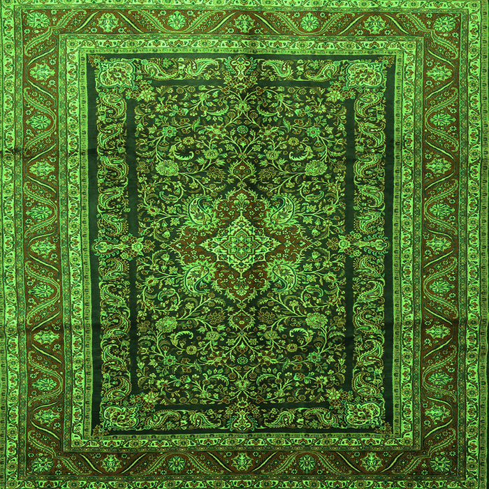 Serging Thickness of Persian Green Traditional Rug, tr1117grn