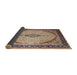 Sideview of Traditional Chestnut Brown Medallion Rug, tr1118