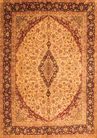 Medallion Orange Traditional Rug, tr1118org