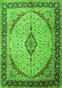 Medallion Green Traditional Rug, tr1118grn