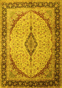 Medallion Yellow Traditional Rug, tr1118yw