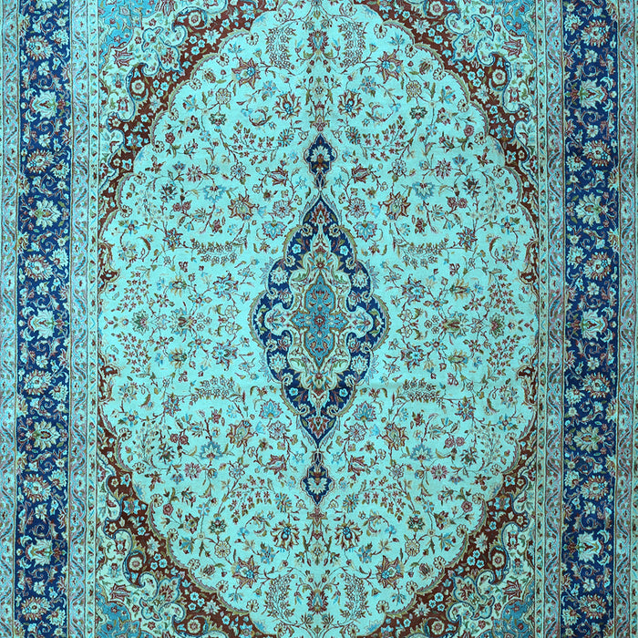 Medallion Light Blue Traditional Rug, tr1118lblu