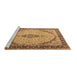 Sideview of Machine Washable Medallion Brown Traditional Rug, wshtr1118brn