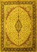 Machine Washable Medallion Yellow Traditional Rug, wshtr1118yw