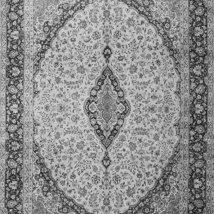 Serging Thickness of Machine Washable Medallion Gray Traditional Rug, wshtr1118gry