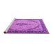 Sideview of Machine Washable Medallion Purple Traditional Area Rugs, wshtr1118pur