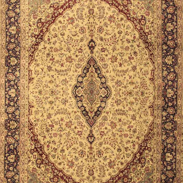 Machine Washable Medallion Brown Traditional Rug, wshtr1118brn