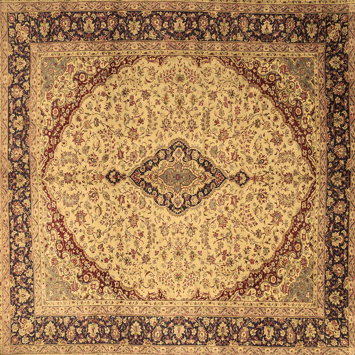 Square Medallion Brown Traditional Rug, tr1118brn