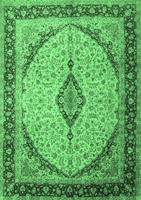 Medallion Emerald Green Traditional Rug, tr1118emgrn