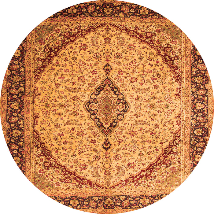 Square Medallion Orange Traditional Rug, tr1118org