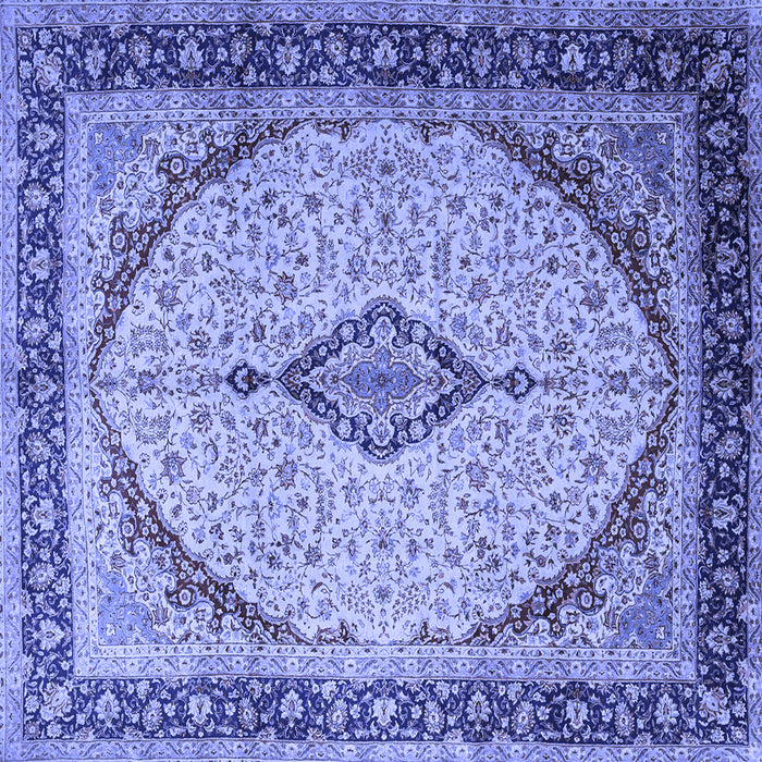 Square Medallion Blue Traditional Rug, tr1118blu