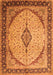 Serging Thickness of Machine Washable Medallion Orange Traditional Area Rugs, wshtr1118org