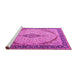 Sideview of Machine Washable Medallion Pink Traditional Rug, wshtr1118pnk