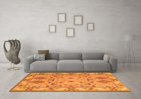 Machine Washable Persian Orange Traditional Rug, wshtr1119org