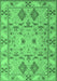 Machine Washable Persian Emerald Green Traditional Area Rugs, wshtr1119emgrn