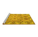 Sideview of Machine Washable Persian Yellow Traditional Rug, wshtr1119yw