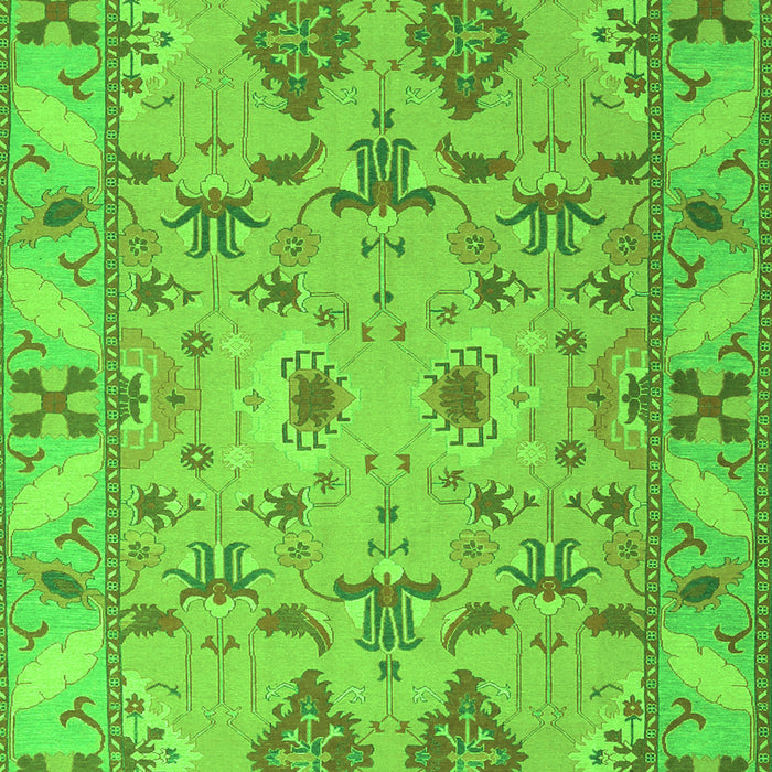 Serging Thickness of Machine Washable Persian Green Traditional Area Rugs, wshtr1119grn