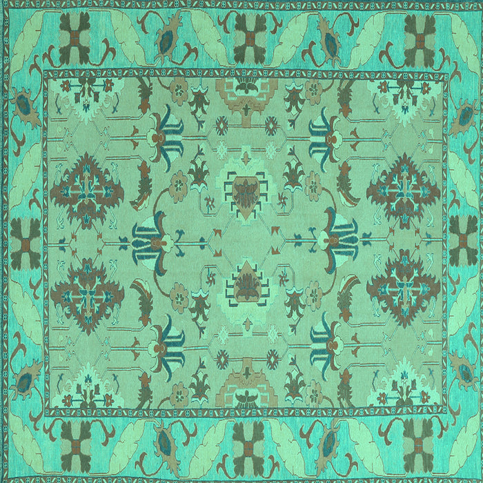 Square Machine Washable Persian Turquoise Traditional Area Rugs, wshtr1119turq