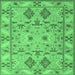 Square Persian Emerald Green Traditional Rug, tr1119emgrn