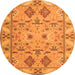 Machine Washable Persian Orange Traditional Area Rugs, wshtr1119org