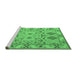 Sideview of Machine Washable Persian Emerald Green Traditional Area Rugs, wshtr1119emgrn