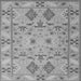 Round Machine Washable Persian Gray Traditional Rug, wshtr1119gry