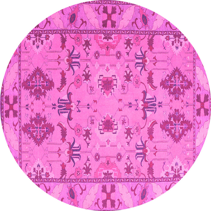 Round Persian Pink Traditional Rug, tr1119pnk