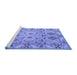 Sideview of Machine Washable Persian Blue Traditional Rug, wshtr1119blu