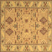 Square Persian Brown Traditional Rug, tr1119brn