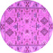 Round Persian Purple Traditional Rug, tr1119pur