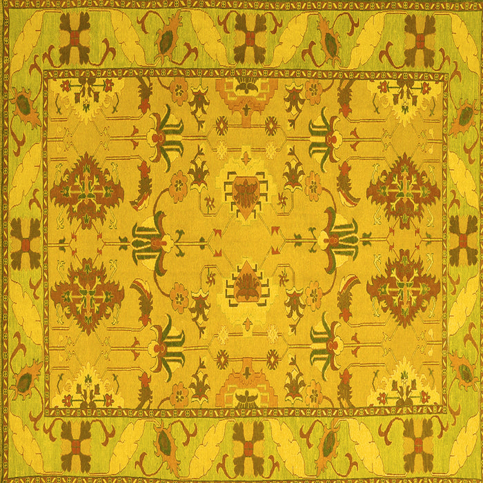 Square Persian Yellow Traditional Rug, tr1119yw