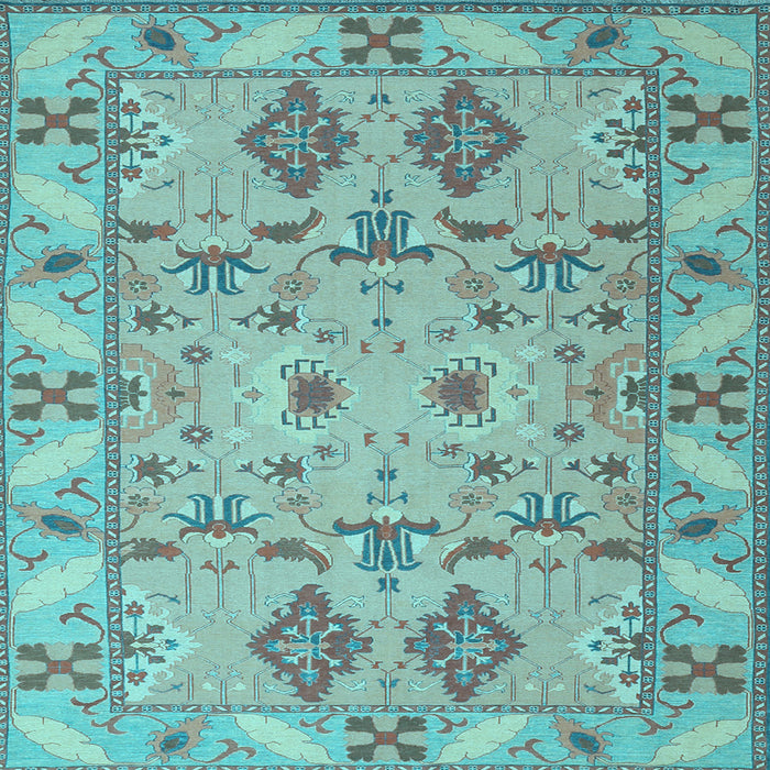 Square Machine Washable Persian Light Blue Traditional Rug, wshtr1119lblu