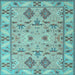 Square Machine Washable Persian Light Blue Traditional Rug, wshtr1119lblu