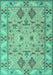 Machine Washable Persian Turquoise Traditional Area Rugs, wshtr1119turq