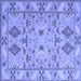 Square Persian Blue Traditional Rug, tr1119blu