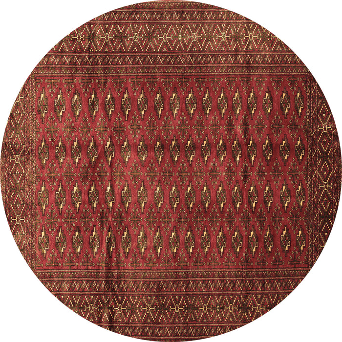 Round Machine Washable Southwestern Brown Country Rug, wshtr111brn