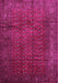 Machine Washable Southwestern Pink Country Rug, wshtr111pnk