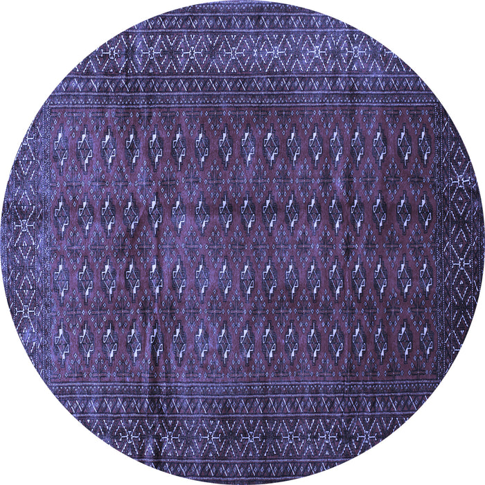 Round Southwestern Blue Country Rug, tr111blu