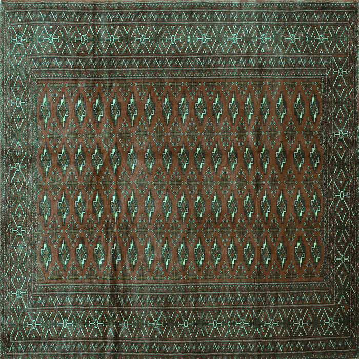 Square Southwestern Turquoise Country Rug, tr111turq