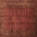 Square Southwestern Brown Country Rug, tr111brn